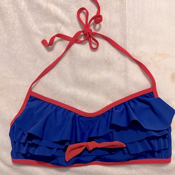 US Polo Assn Ralph Lauren Blue Pink Ruffles + Bows Sailor Moon Bikini Swimsuit - Picture 2 of 9